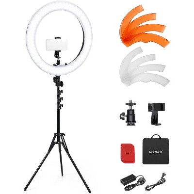 MaseiKar 55W 18"/45cm Ring Light Kit [New Version], 5600K Dimmable LED Ringlight Tripod Stand Phone Holder for iPhone Selfie Makeup Lash Tattoo Studio