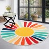 Washable Modern Colorful Rug Non Slip Low Pile Rug Soft Sun Accent Throw Floor Cover Foldable Indoor Carpet for Living Room Bedroom Playroom - 2 of 4