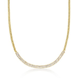 Ross-Simons 14kt Yellow Gold-Plated Curb-Link Necklace With 6.25 ct. t.w. Czs Size 18 - 1 of 3