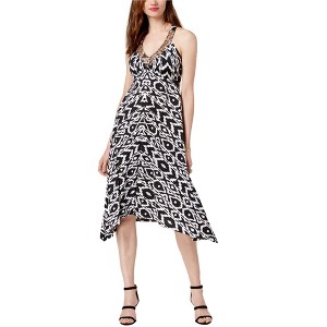I.N.C International Concepts Womens Aztec Midi Dress, Black, Large - 1 of 1