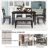 ELJGET 6 Piece Dining Table Set with 4 Chairs and Bench, Wooden Dining Set for Kitchen, Dining Room - 4 of 4