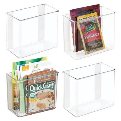 iDesign Adhesive Organizer Bin for Kitchen - Set of 4 - Clear