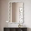 Beautyolove 24 in. W x 36 in. H Rectangle White Wood Framed Wavy Wall Mirror - 2 of 4