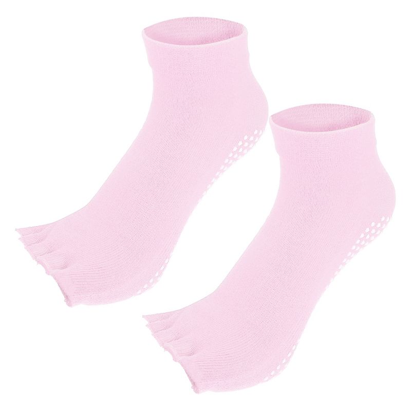 Unique Bargains Non Slip Half Finger Toe Socks 4 Pair, 5 of 7