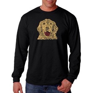 LA Pop Art Men's Word Art Long Sleeve T-shirt - Dog - 1 of 4