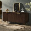 NicBex Modern Sideboard,Kitchen Storage Cabinets with 4 Fluted Doors and Adjustable shelves for Kitchen and Dining Room,Light Brown/Dark Brown/Black - 2 of 4