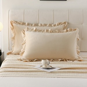 Velvet Ruffle Pillowcases – Luxurious Soft Velvet Pillow Covers with Elegant Fringe, Pocket Closure, Queen/King/Body Options - 1 of 4