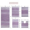 Gradiation Bathroom Decor, Washable Rug, Bathroom Mat, Bathroom Rug Set, Bath Mat Set, Bath Floor Mat Non-Slip, 5 Pcs Set with Contour, Purple - 3 of 4