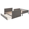 NicBex Full over Full Bunk Bed Pine Triple Bed Frame with Twin Trundle, Ladder and Guardrail for Bedroom, Guest Room, No Box Spring Required - 3 of 4