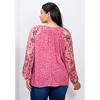 Avenue Women's Plus Size Eliana Border Print Sleeve Peasant Top - 3 of 4