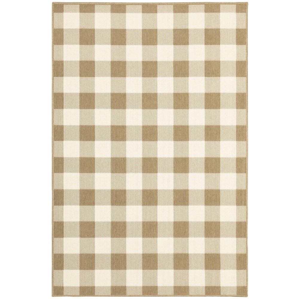  Madeline Plaid Check Rug Tan/Ivory