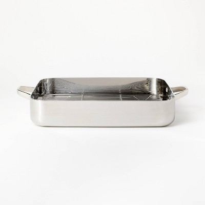 Glad Silver 2-Piece Aluminum Roaster Pan in the Bakeware