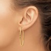Black Bow Jewelry 1.5mm Square Tube Oval Hoop Earrings in 14k Yellow Gold, 40mm - 3 of 4