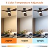 TALOYA 52 inch Matte Black Integrated LED Indoor Flush Mount Ceiling Fan with Light and Remote (3-Blade),Woodgrain Blades - 3 of 4