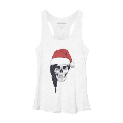 Women's Design By Humans Christmas skull By kodamorkovkart Racerback Tank Top