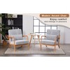 MYINDA Corduroy Mid-Century Modern Accent Chair, Arm Chair Living Room Chairs with Pillow Upholstered Reading Chair - 3 of 4