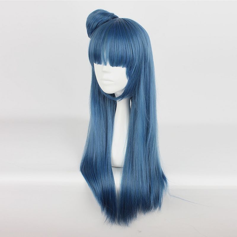 Unique Bargains Women's Wigs 30" Blue with Wig Cap Long Hair, 3 of 7