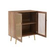 Modern Sideboard Cabinet with Metal Grid Doors, Raised Legs & Ample Storage - 3 of 4