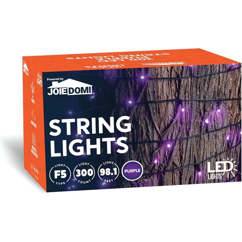 Joiedomi 200 Purple LED Green Wire String Lights, 8 Modes, 5 of 6