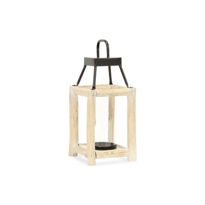 Cheung's Bexley White Toned Wooden Bar Decor Lantern Small