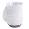 Elanze Designs Cup of Cozy Nordic Knit 14 ounce Ceramic Stoneware Handwarmer Coffee Mug Set of 4, Purple - 2 of 4