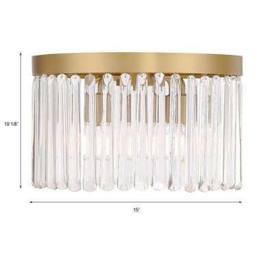 Emory Modern Gold 4-Light Flush Mount with Glass Crystals