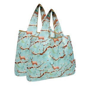 Wrapables Medium Foldable Tote Nylon Reusable Grocery Bags, Set of 2 - 1 of 4