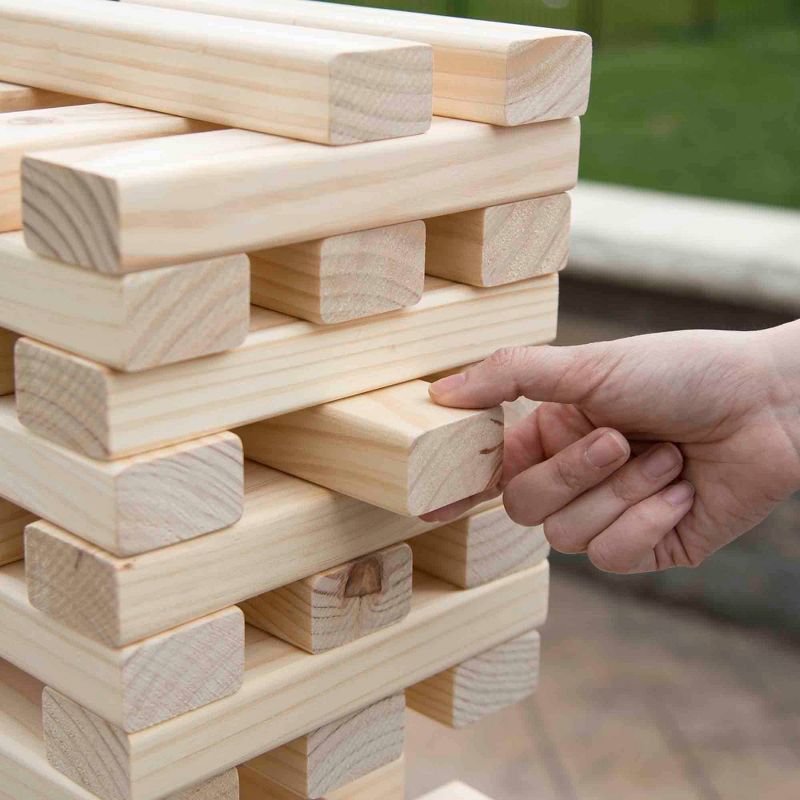 Hey! Play! Nontraditional Giant Wooden Blocks Tower Stacking Game, 4 of 8