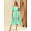 Allegra K Women's Off Shoulder Ruffle Lace Insert High Waist Short Sleeve Flowy Maxi Dress - 2 of 4