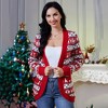 Womens Christmas Ugly Sweater Cardigan Long Sleeve Open Front Casual Lightweight Chunky Knit Jackets - 2 of 4