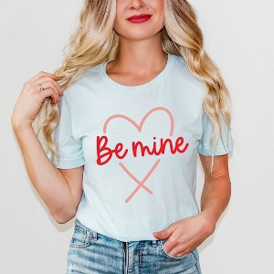 Simply Sage Market Women's Be Mine Heart Colorful Short Sleeve Graphic Tee - 1 of 4