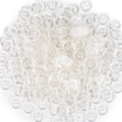 Bright Creations 1000 Pack Resin Craft Buttons with 4 Hole for Crafts and Sewing, Clear, 0.49"