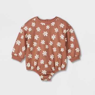 Image of Grayson Collective Baby Girls' Daisy Bubble Sweatshirt - Brown Newborn