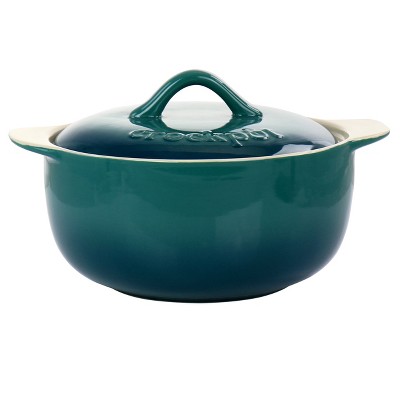 Crock Pot Artisan 2.3 Quart Round Stoneware Casserole with Lid in Gradient Teal