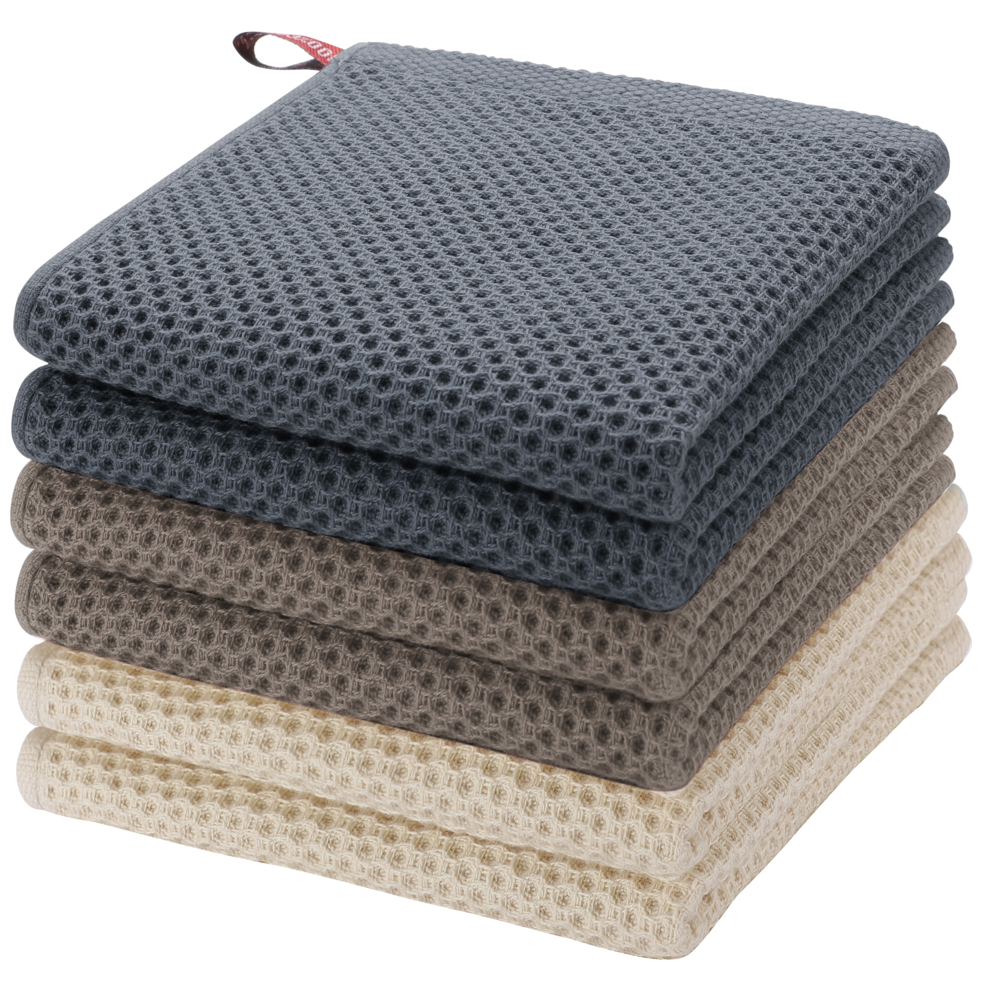 Cotton Kitchen Waffle Weave Dish Cloths 6Pcs