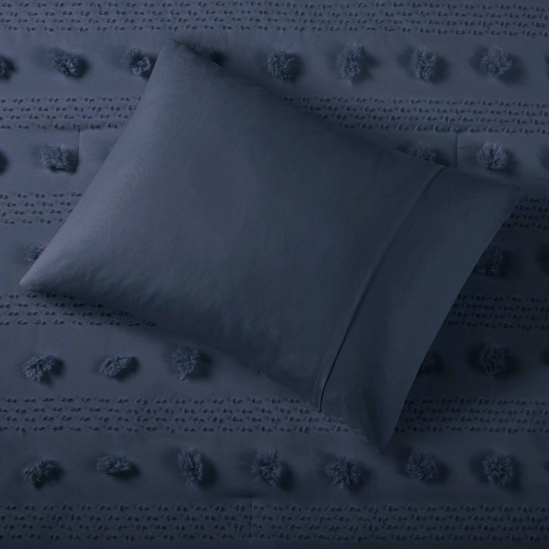 Intelligent Design Elise Pom Pom Jacquard Antimicrobial Dust Free Comforter Set, 5 of 11