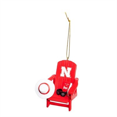 Evergreen University of Nebraska Adirondack Chair Ornament