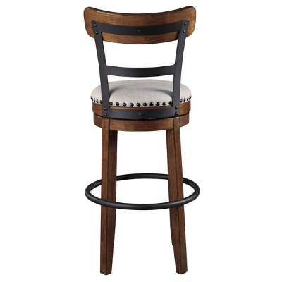 Rustic Brown 43" Industrial Swivel Barstool with Metal Base