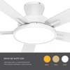 TALOYA T5 52 in. Flush Mounted Ceiling Fan with Light, Ultra Silent Ceiling Fan with 3 CCT Light, Reversible Blades and DC Motor White - 3 of 4