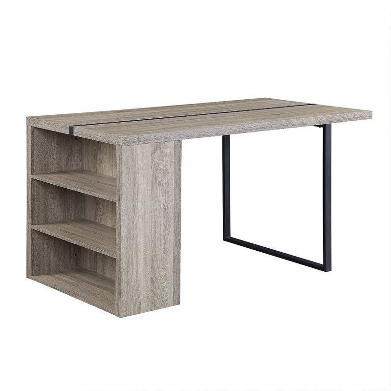 60&#34; Patwin Dining Table Gray Oak/Black Finish - Acme Furniture, 3 of 7