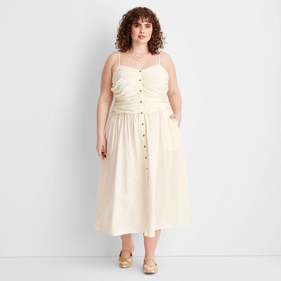 Women's Ruched Midi Tank Dress - Future Collective