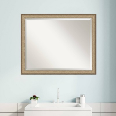Elegant Brushed Bronze Narrow Framed Rectangular Vanity Mirror