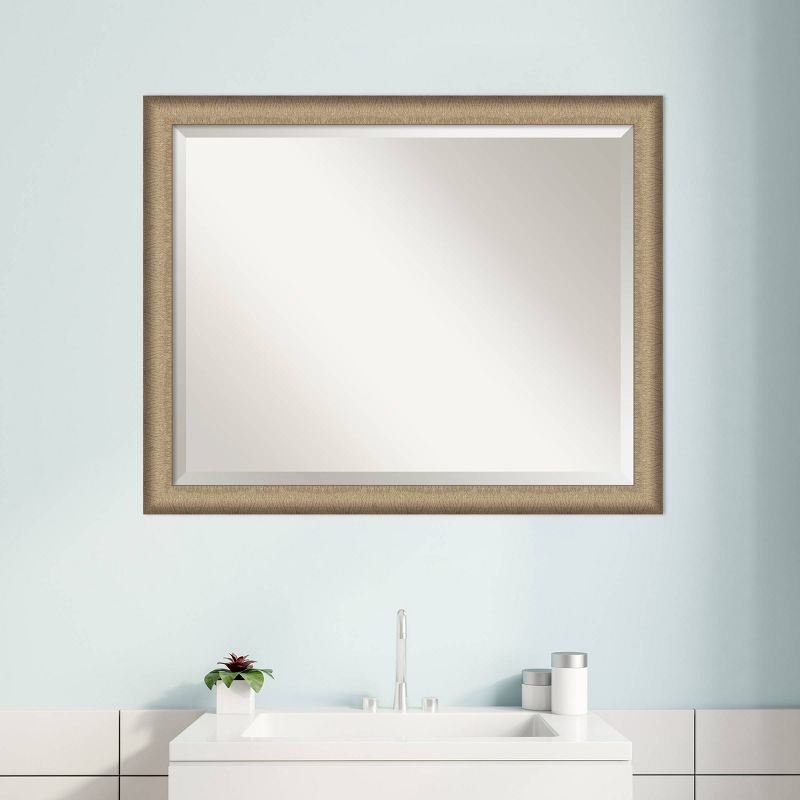 Elegant Brushed Framed Bathroom Vanity Wall Mirror - Amanti Art, 5 of 12