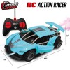Hyper Drive RC Action Racer | Teal 1:24 Scale Car with Smoke Vapor & LED Lights - 2 of 4