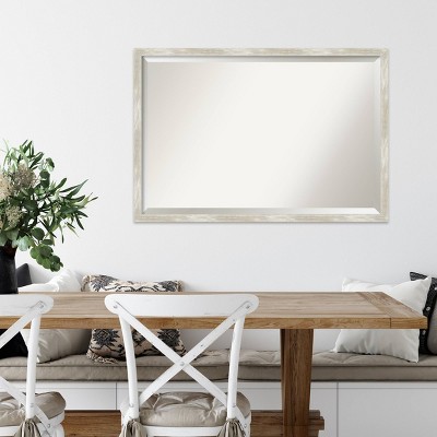 Distressed Silver Rectangular Wall Mirror with Polystyrene Frame