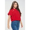 WEST K Women's Camilla Flutter Sleeve Woven Top With Neck Cutouts - 2 of 4