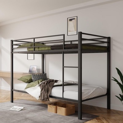 COMHOMA Metal Bunk Bed Twin Size, Space-Saving Twin Size Bed Frame for Kids Teens, No Box Spring Required