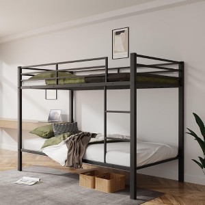 COMHOMA Metal Bunk Bed Twin Size, Space-Saving Twin Size Bed Frame for Kids Teens, No Box Spring Required - 1 of 4