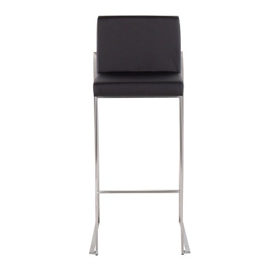 Adjustable Gold Steel and White Faux Leather Bar Stool