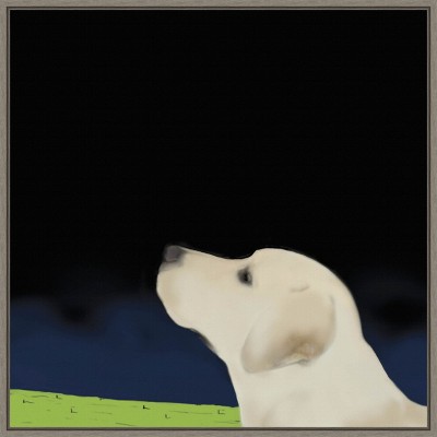 Amanti Art Yellow Dog Profile by Marjorie Weiss Canvas Wall Art Print Framed 22 x 22-in.